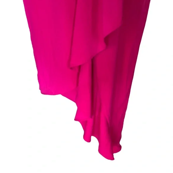 Lovers + Friends Claire Very Berry Pink Asymmetrical Bodycon Midi Maxi Dress - L - Picture 6 of 15